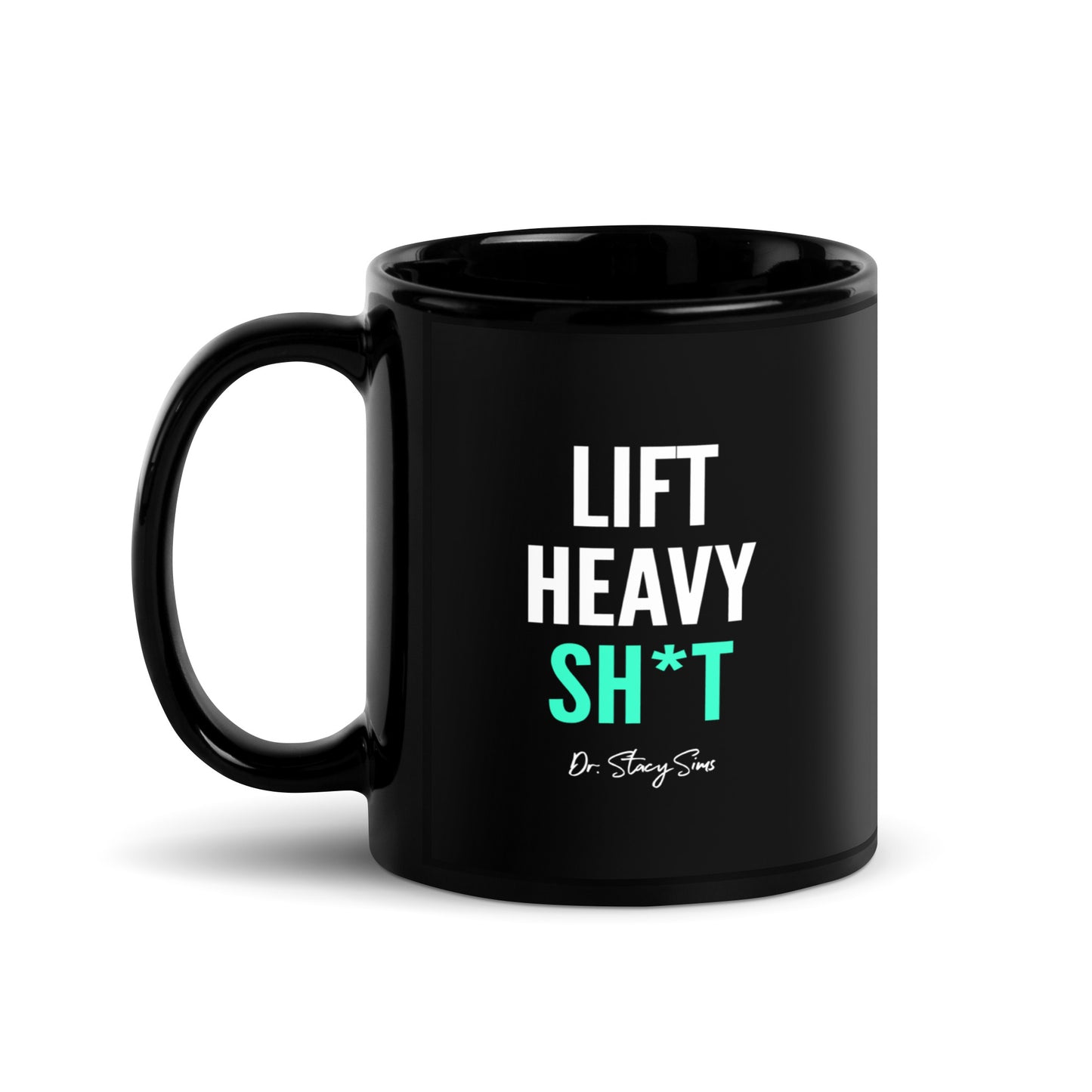 LHS Black Glossy Mug - Teal, two sizes (USA only)