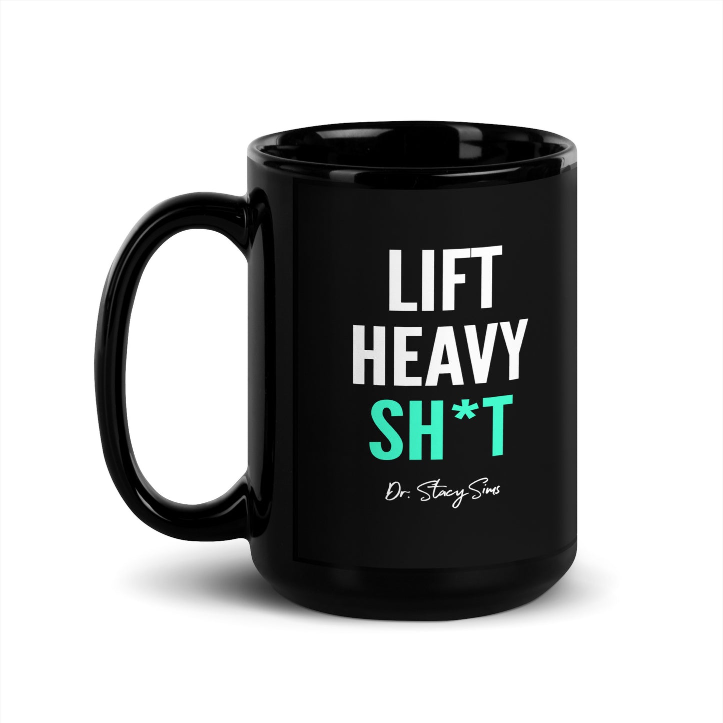 LHS Black Glossy Mug - Teal, two sizes (USA only)