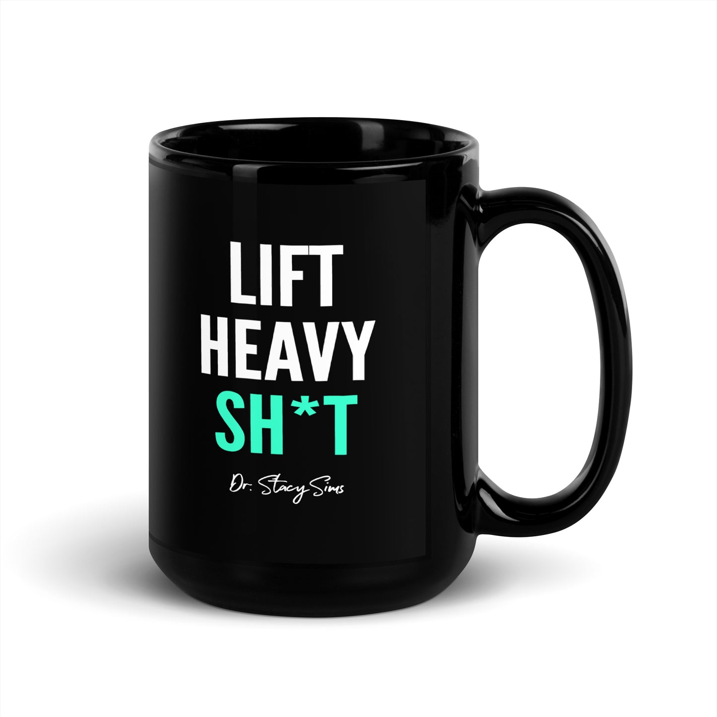 LHS Black Glossy Mug - Teal, two sizes (USA only)