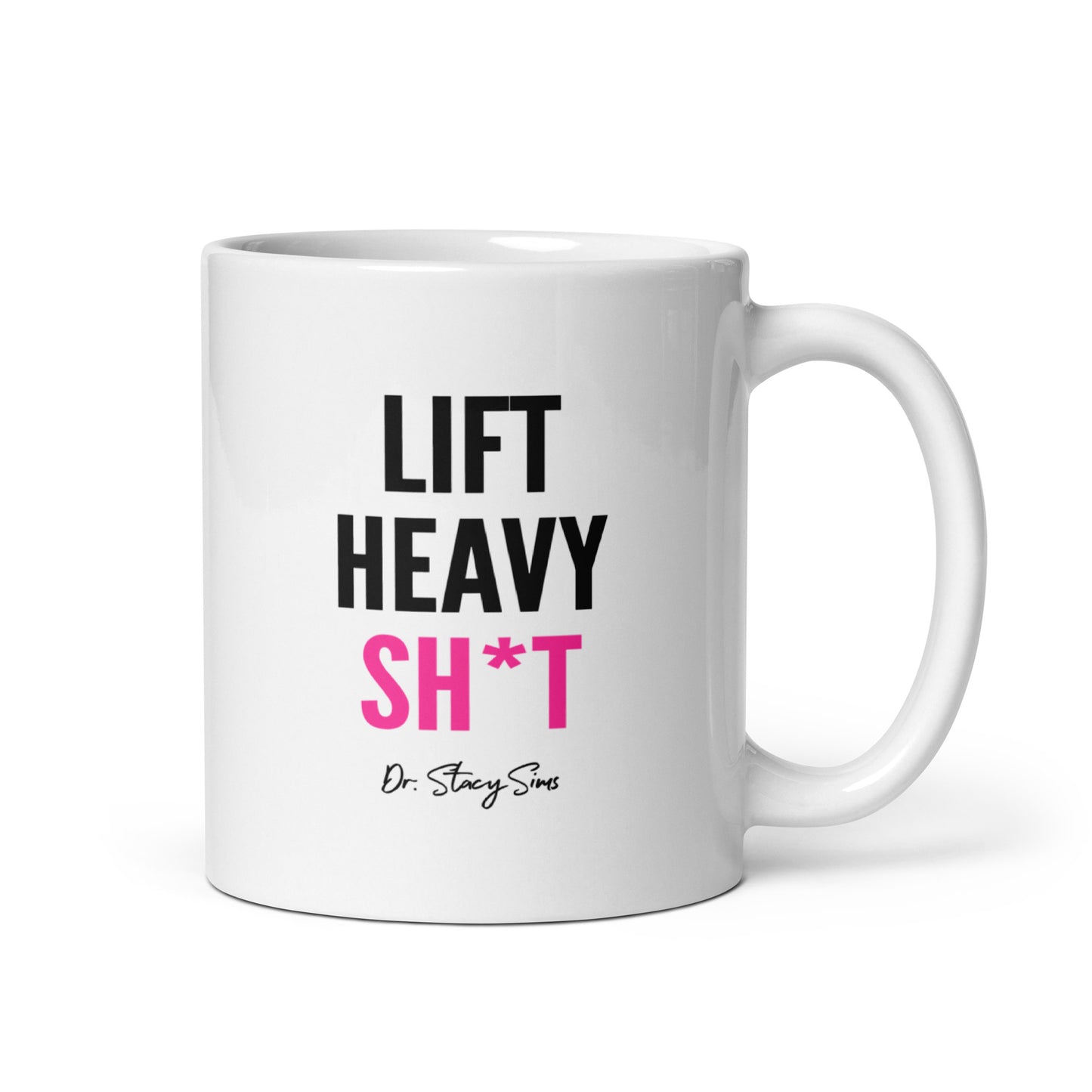 LHS White glossy mug- Pink, two sizes