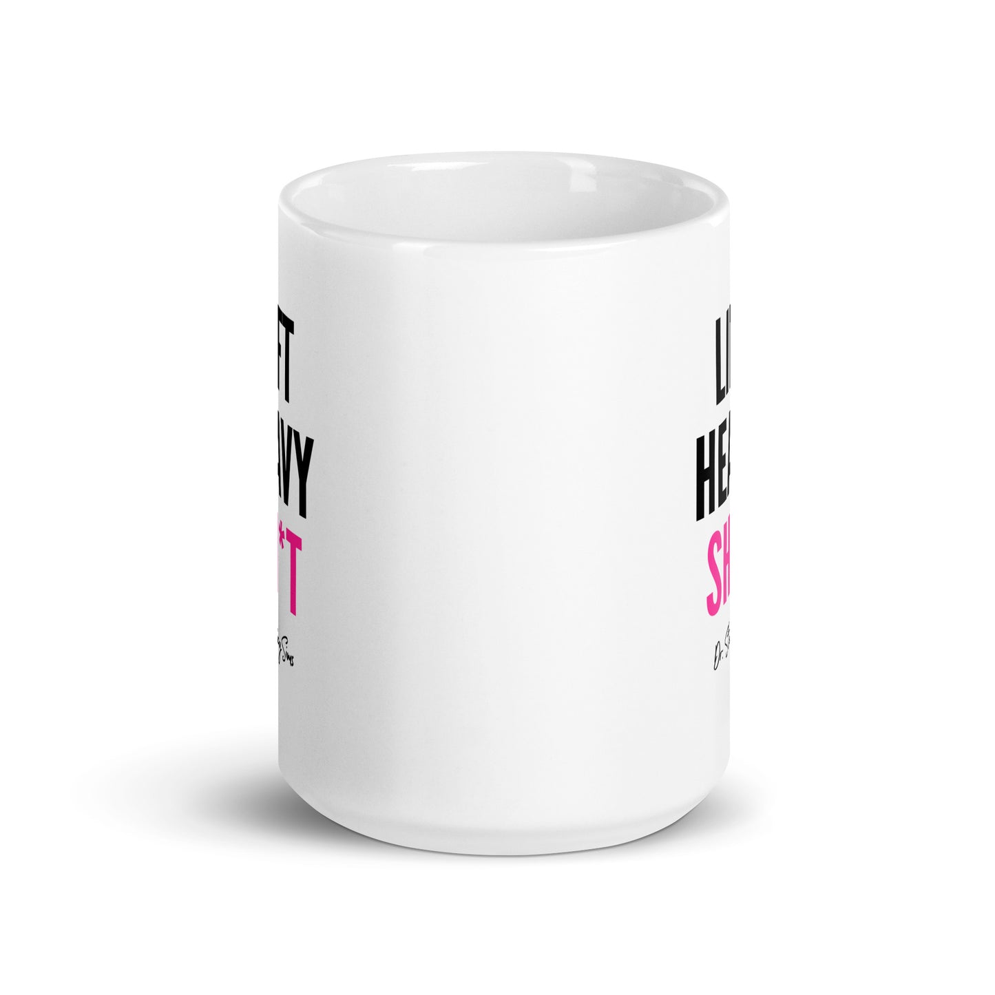 LHS White glossy mug- Pink, two sizes