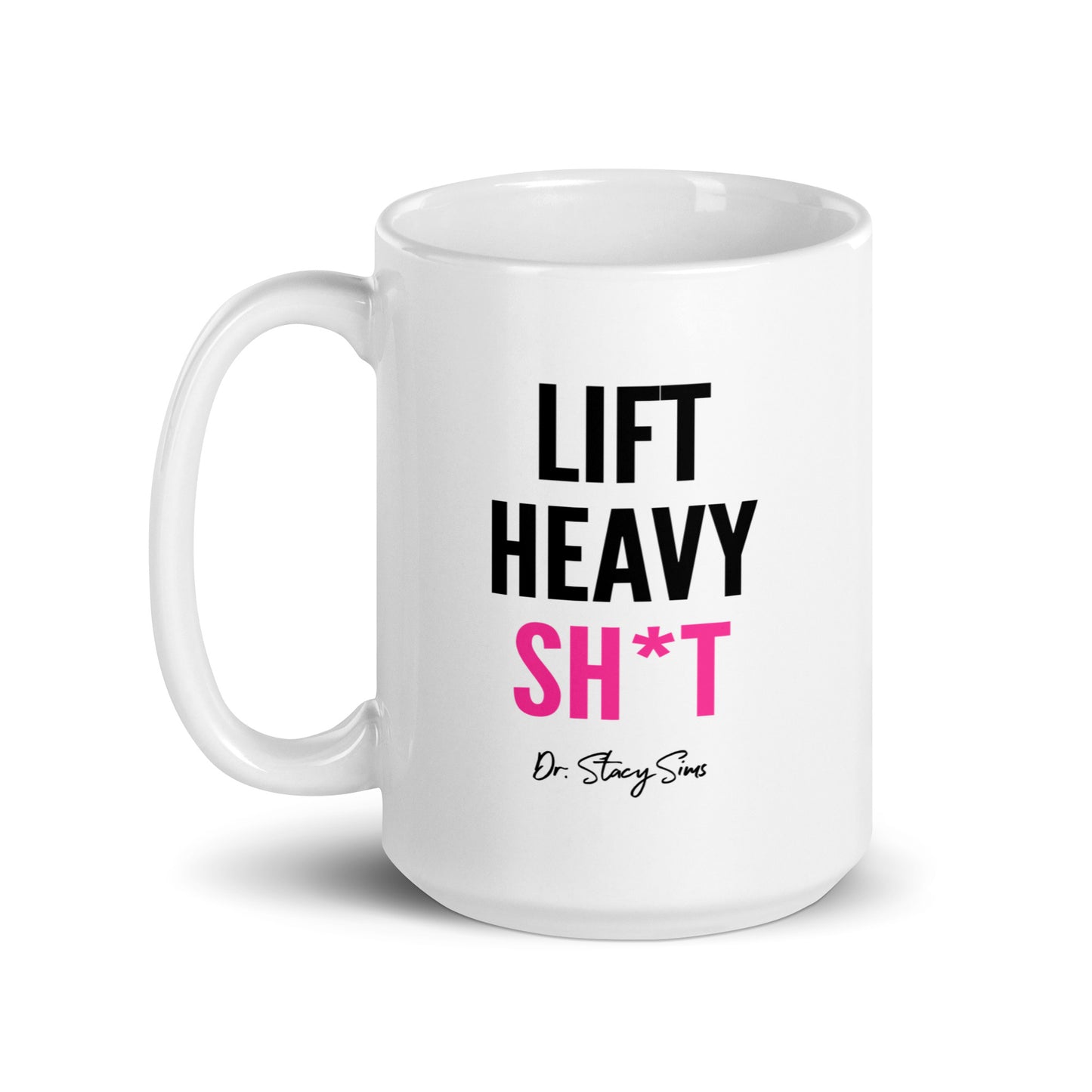 LHS White glossy mug- Pink, two sizes