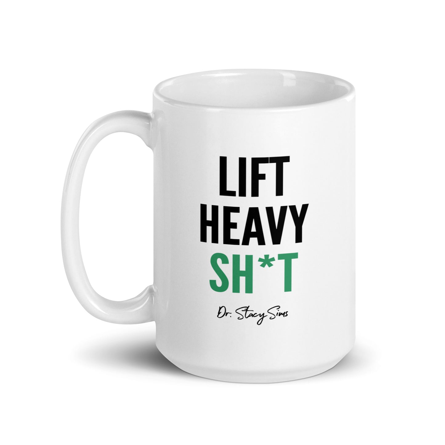 LHS White glossy mug -Teal, two sizes