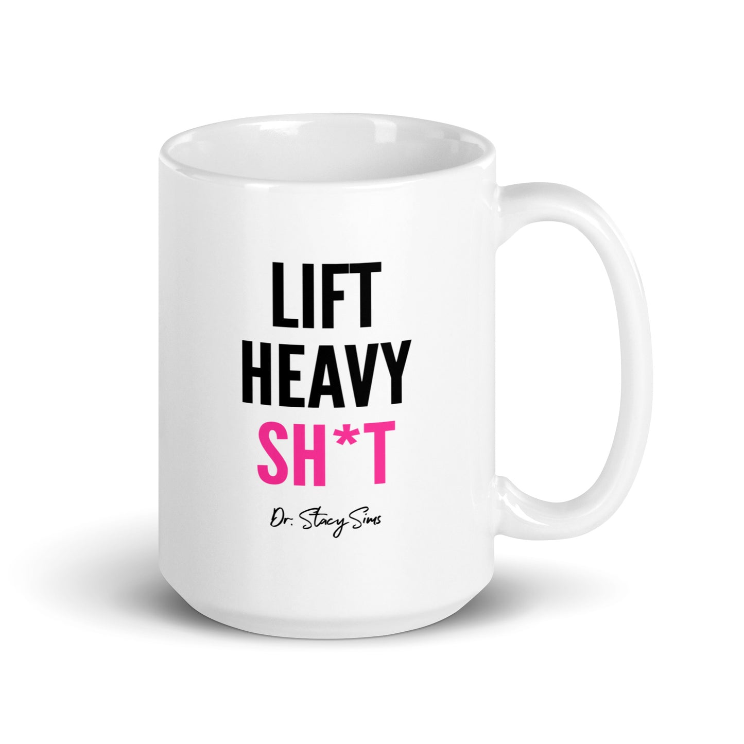 LHS White glossy mug- Pink, two sizes