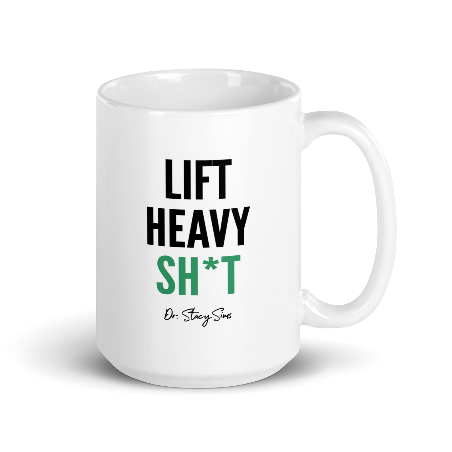 LHS White glossy mug -Teal, two sizes