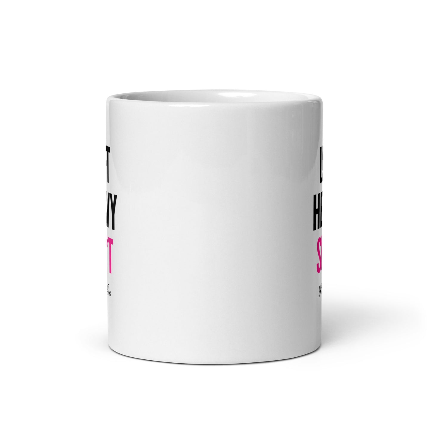 LHS White glossy mug- Pink, two sizes