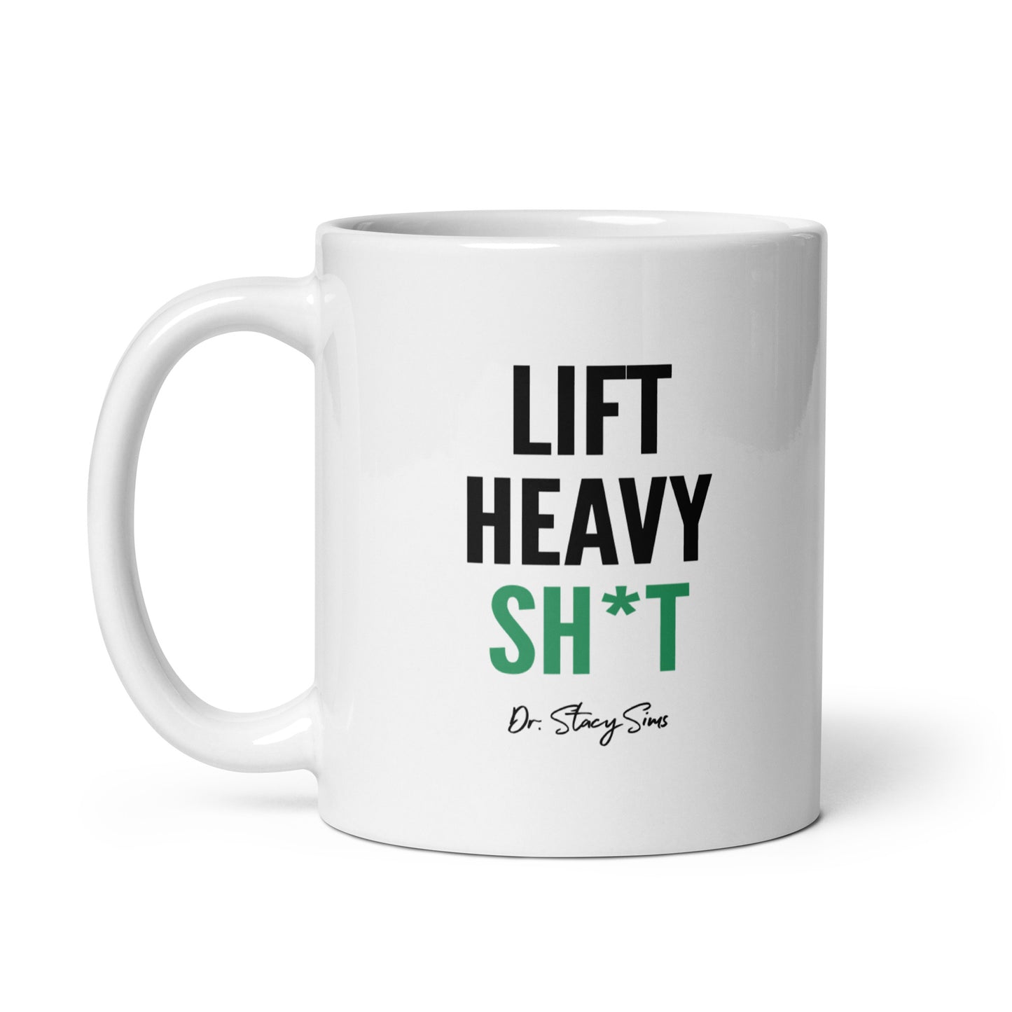 LHS White glossy mug -Teal, two sizes